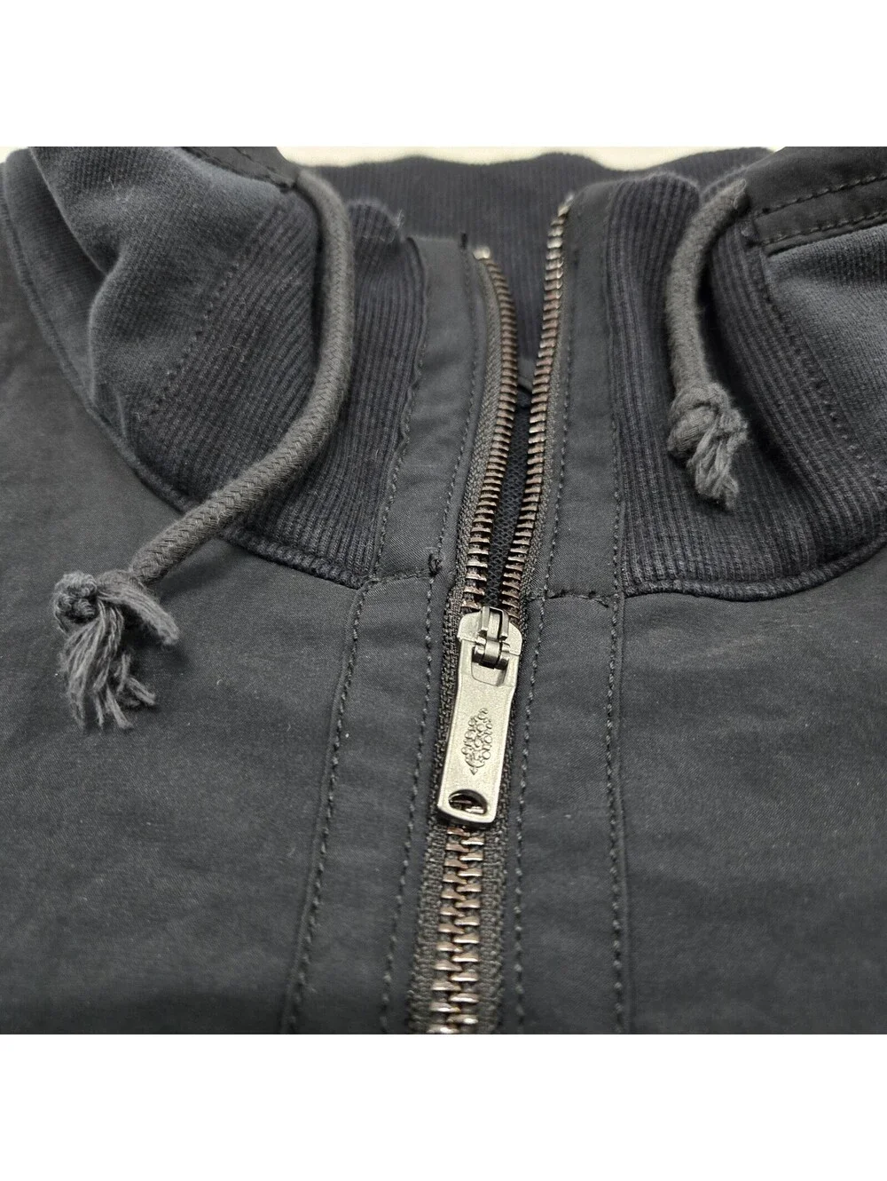 Size XL Free People FP Daybreak Reflective Sweater Black Pullover Hoodie 1/4 Zip